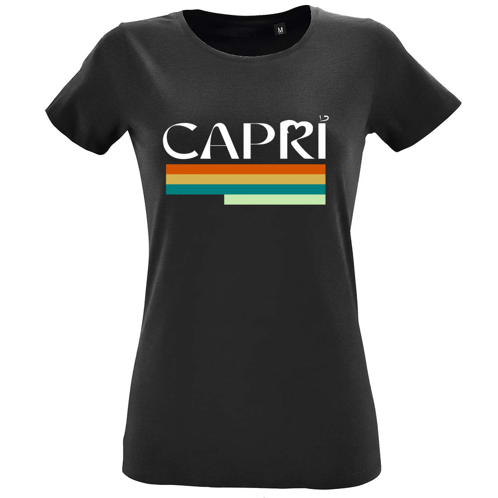 T-Shirt Women Fit CAPRI TECNICOLOR SCRITTA BIANCA