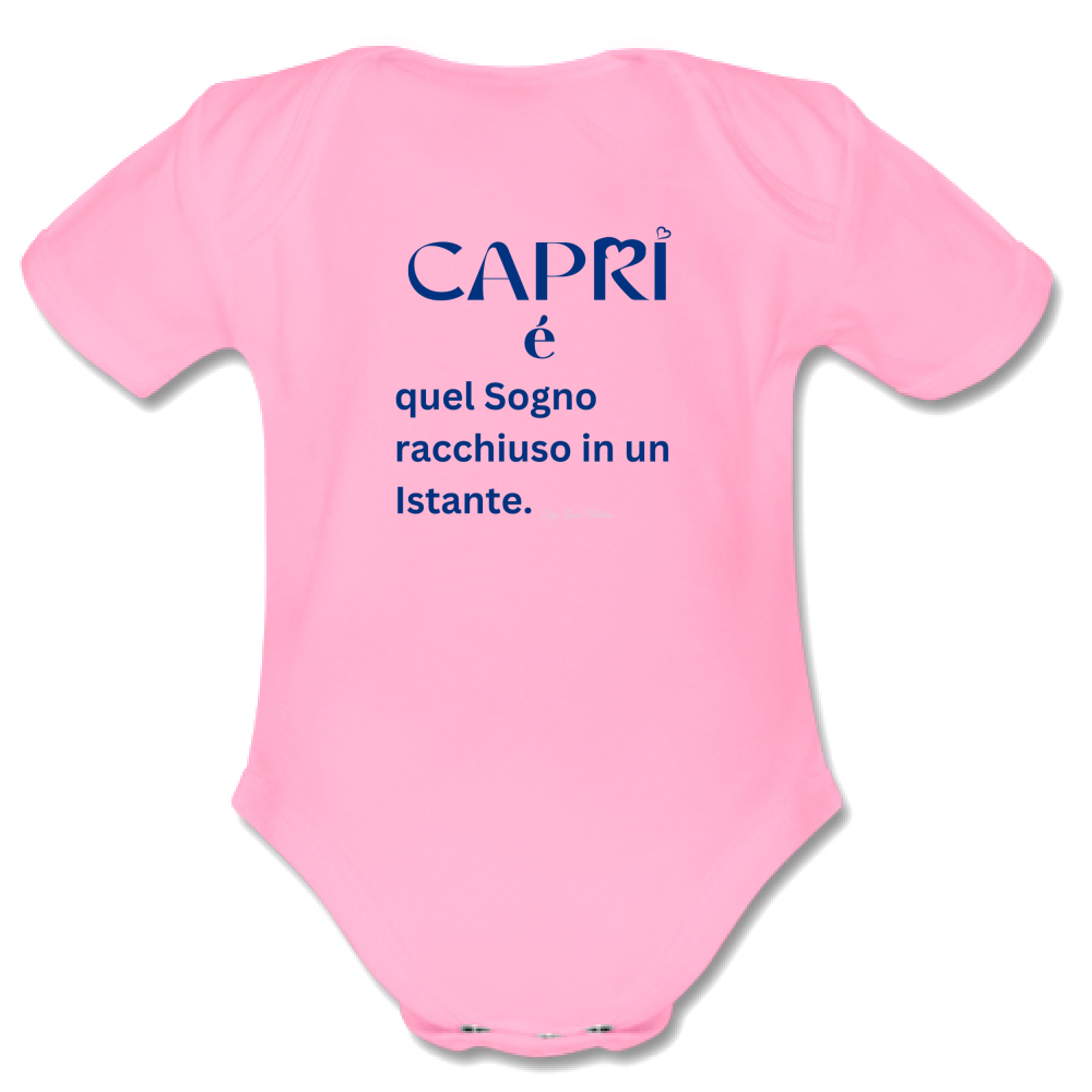 Body Bambino Capri Sogno racchiuso in un istante scritta Blue