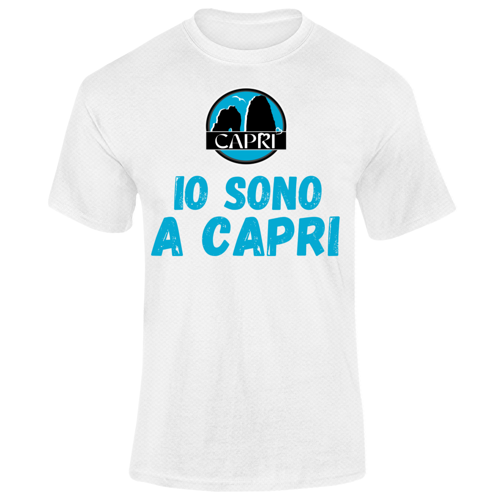 T-Shirt Unisex Dry Sport IO SONO A CAPRI SCRITTA AZZURRA
