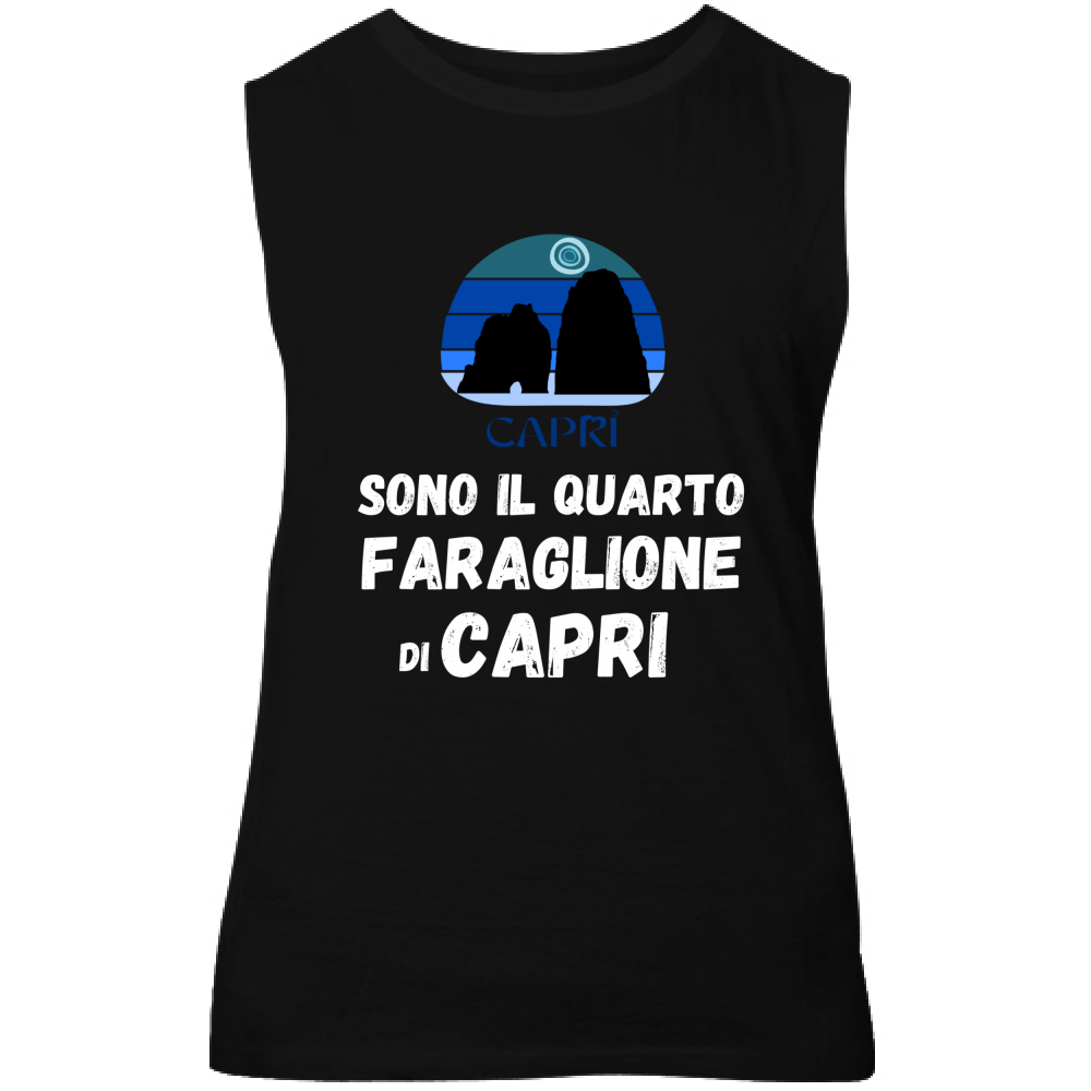 Canotta Unisex SONO IL QUARTO FARAGLIONE DI CAPRI SCRITTA BIANCA