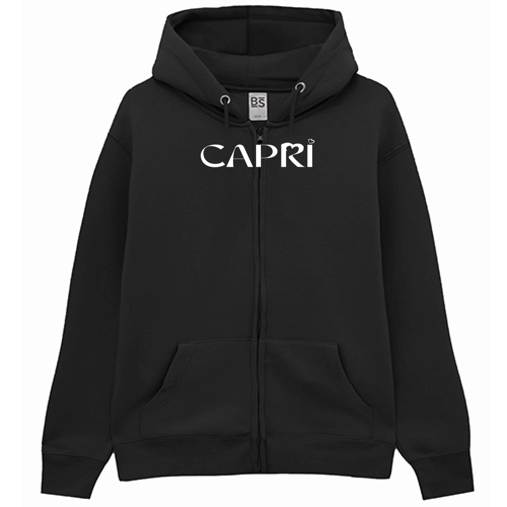 Premium Hoodie Zip CAPRI MINIMAL WHITE WRITING