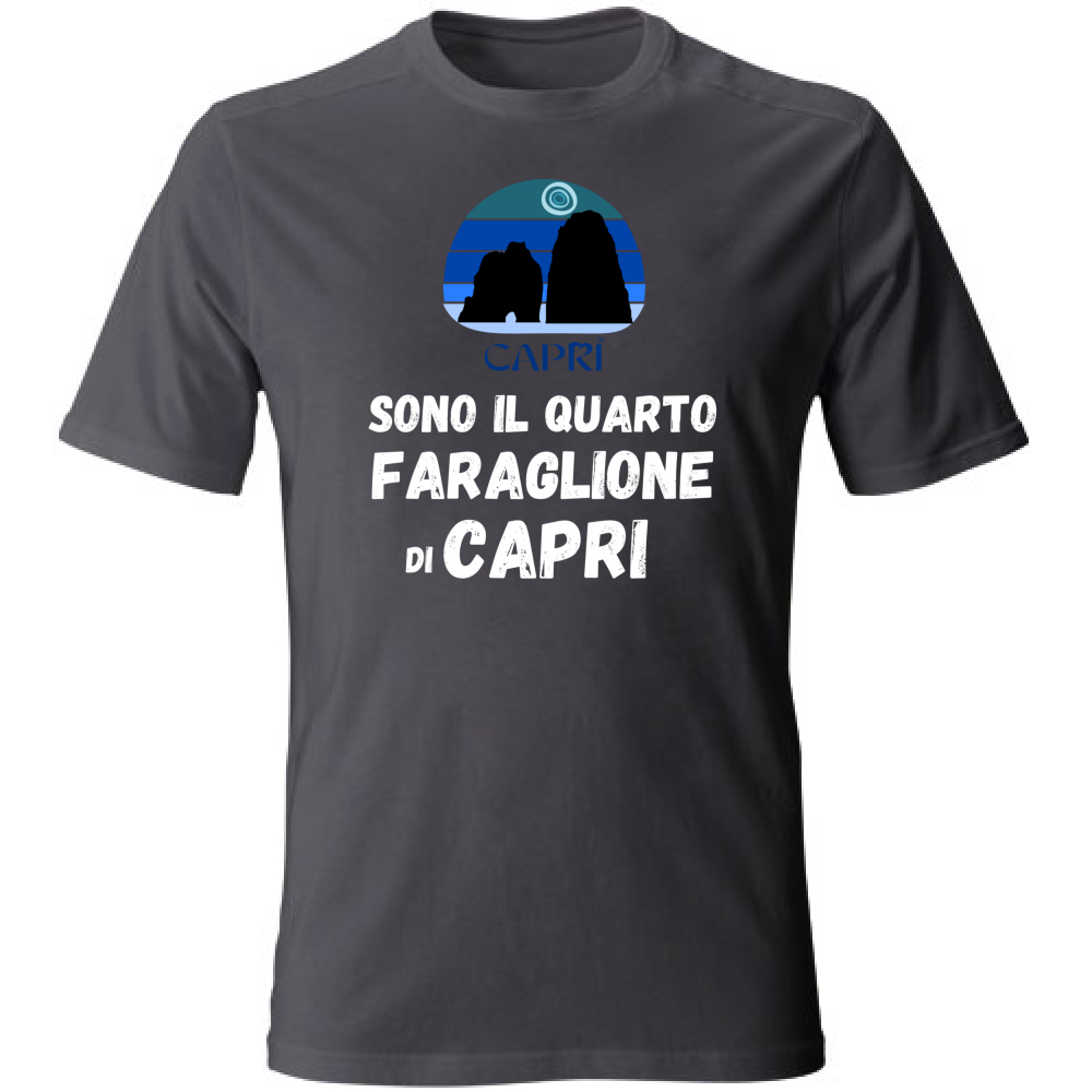 T-Shirt Unisex Large SONO IL QUARTO FARAGLIONE DI CAPRI SCRITTA BIANCA