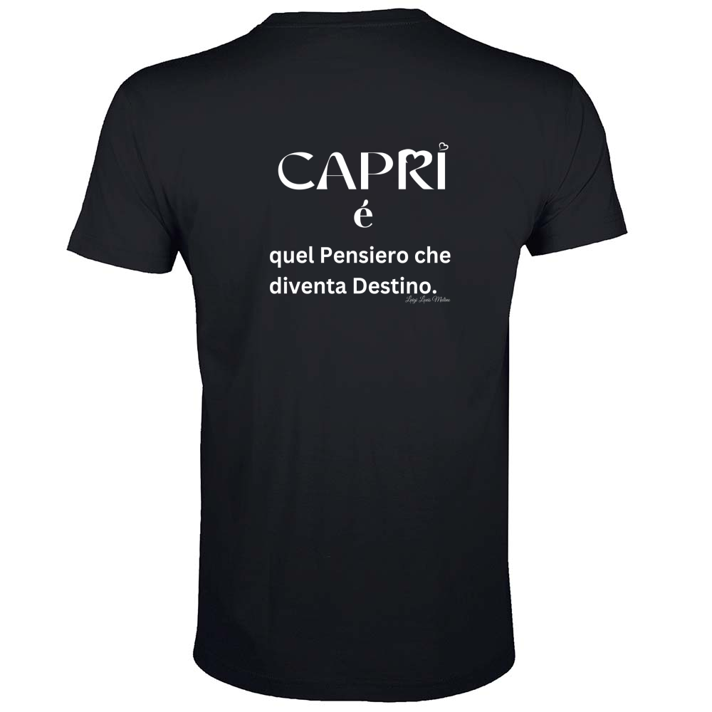 T-Shirt Men Fit Capri quel Pensiero che diventa Destino scritta bi