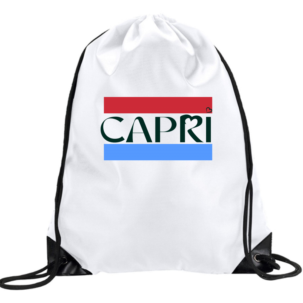 CAPRI BACKPACK RED BLUE BAND BLACK WRITING