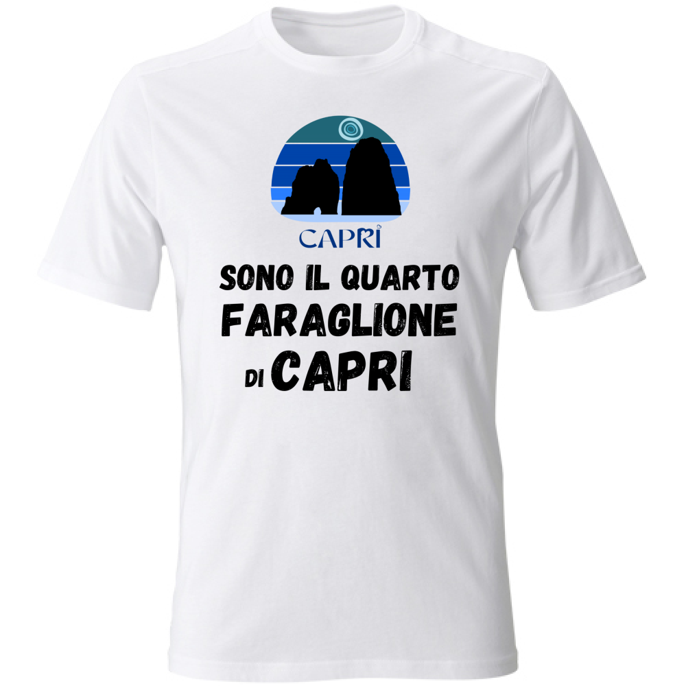 T-Shirt Bambino SONO IL QUARTO FARAGLIONE DI CAPRI SCRITTA NERA