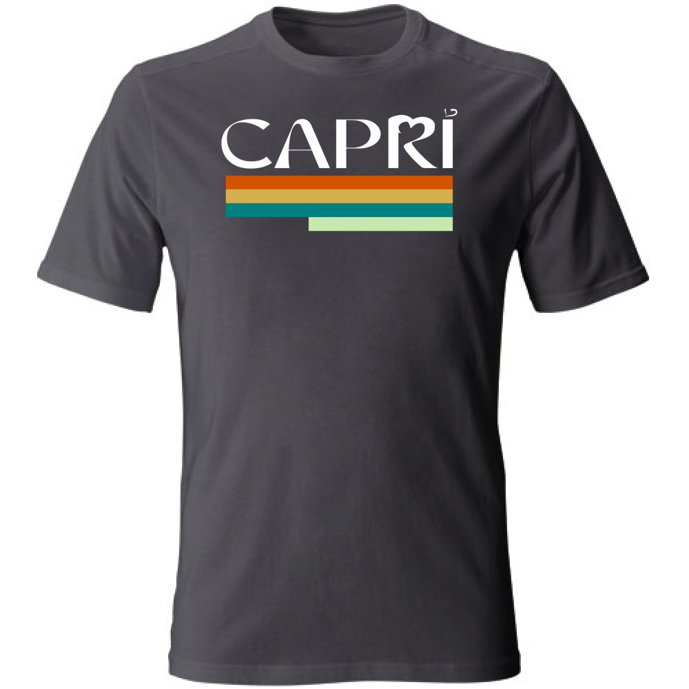 T-Shirt Unisex Large CAPRI TECNICOLOR SCRITTA BIANCA
