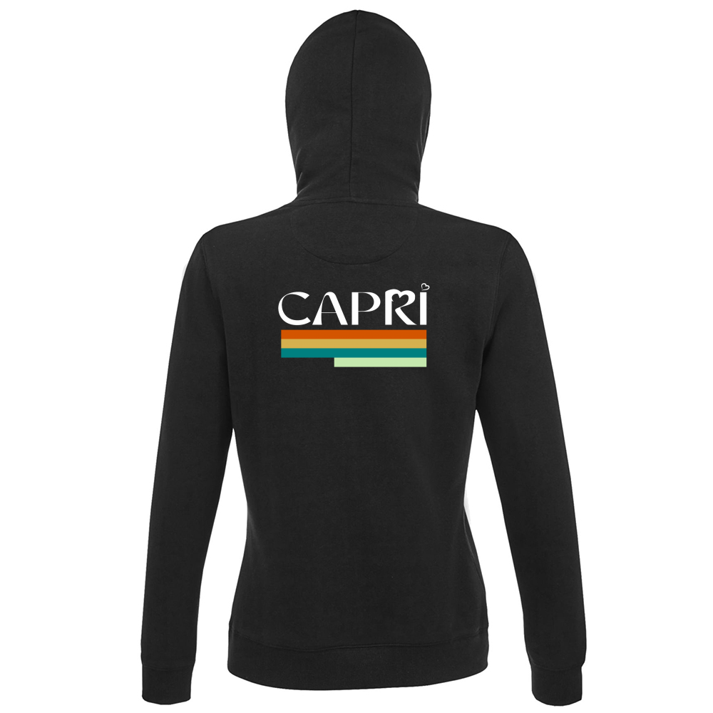 Hoodie Premium Women CAPRI TECNICOLOR SCRITTA BIANCA
