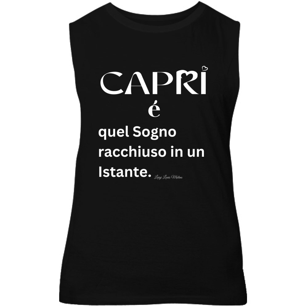 Canotta Unisex Capri Sogno racchiuso in un istante scritta bianca