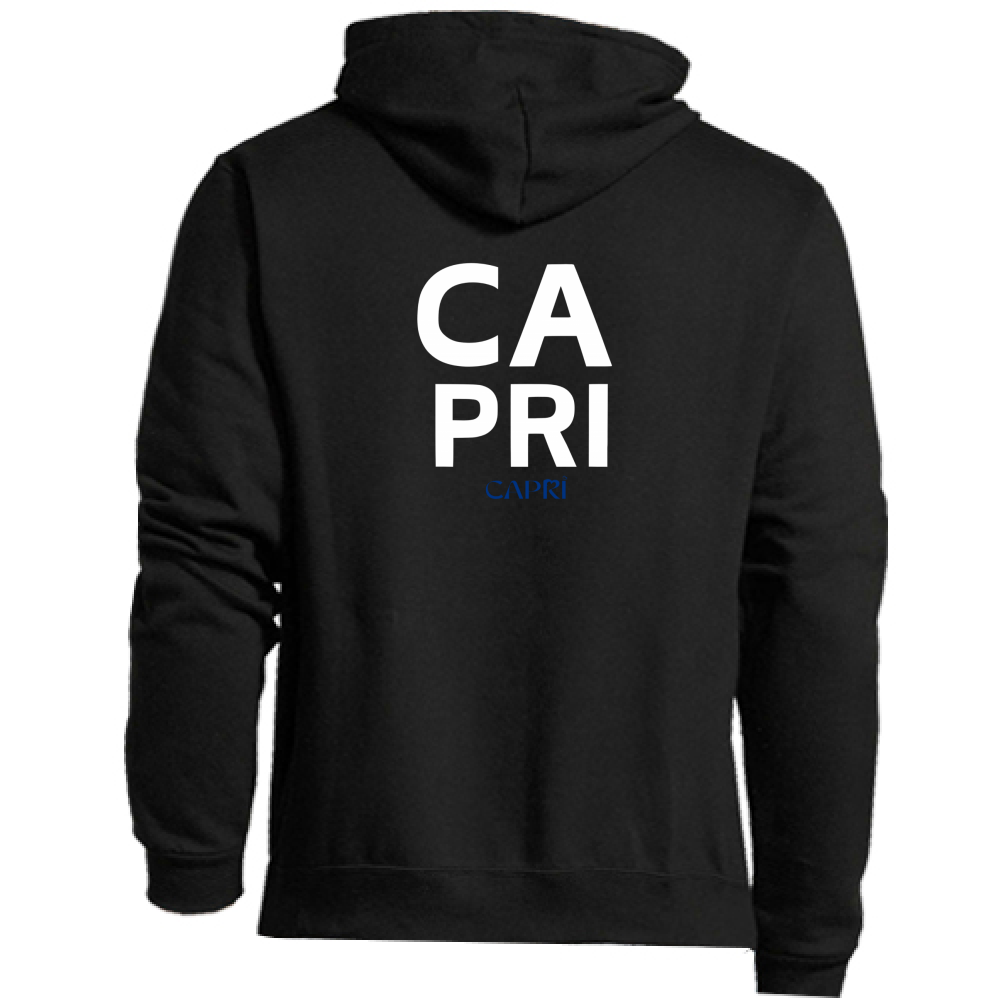 Felpa Premium Cappuccio Zip CAPRI DESIGN SCRITTA BIANCA