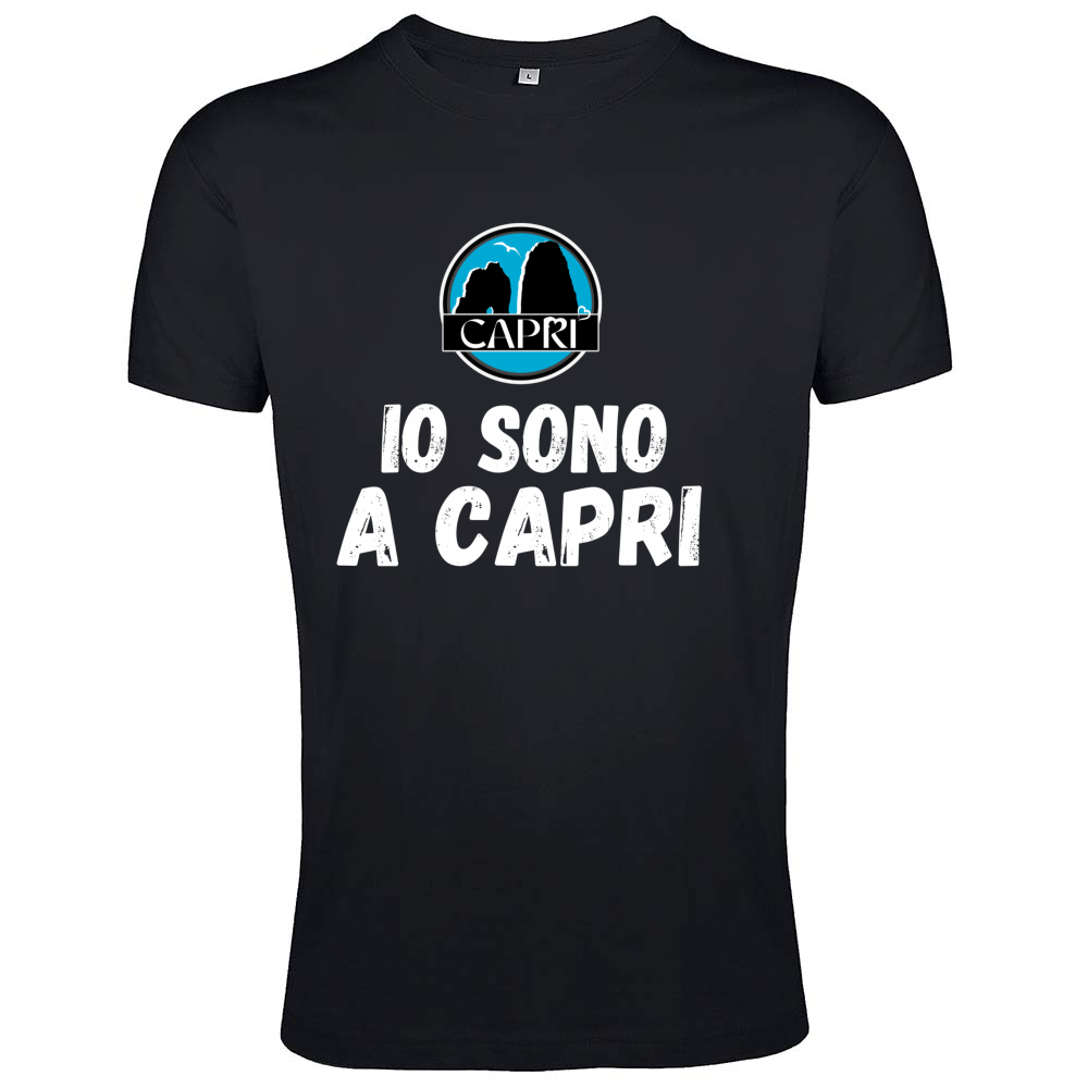 T-Shirt Men Fit IO SONO A CAPRI SCRITTA BIANCA
