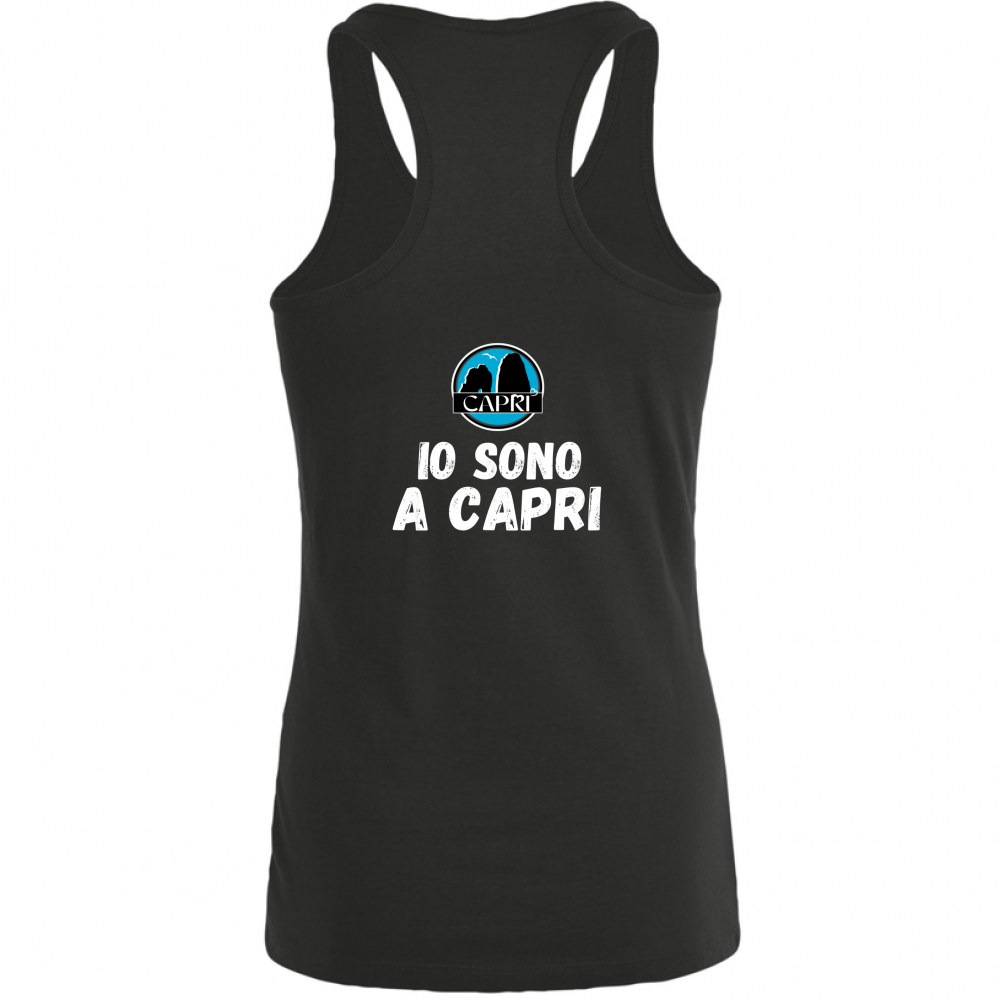 Canotta Donna IO SONO A CAPRI SCRITTA BIANCA