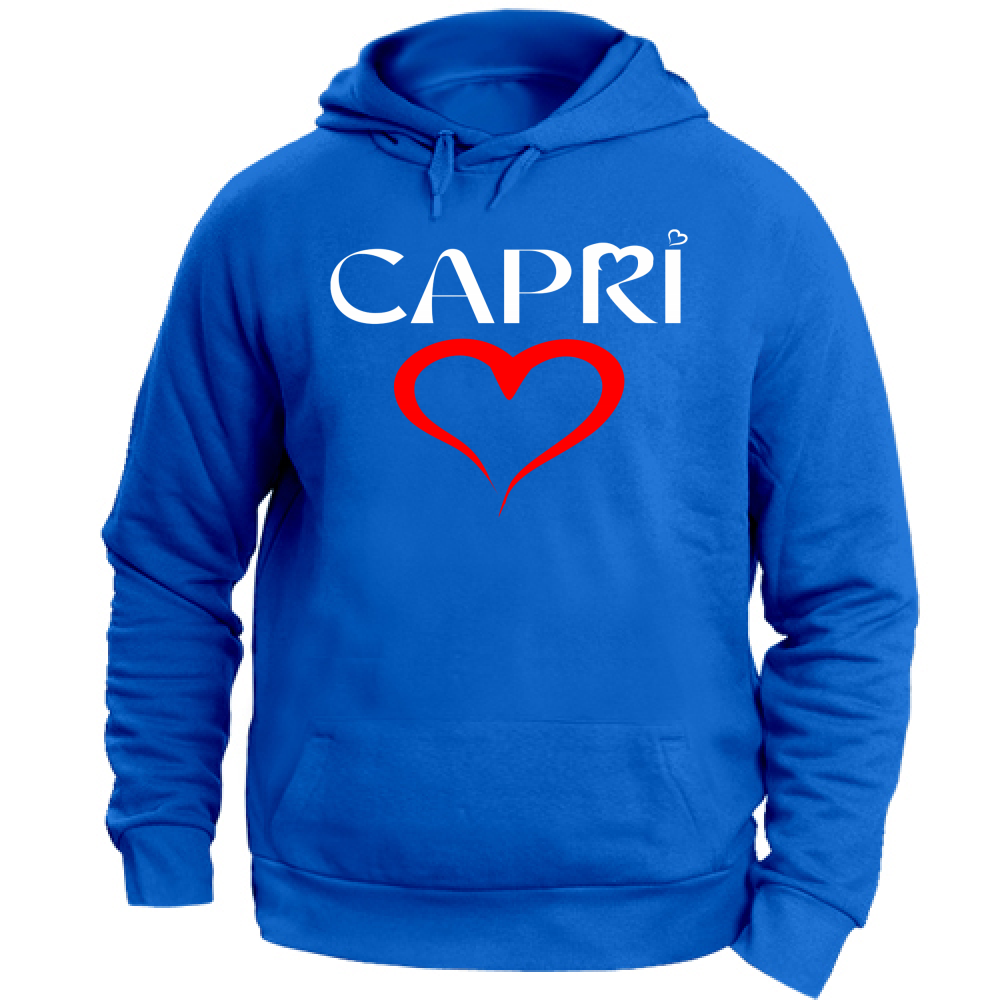 Unisex Hoodie Large HEART CAPRI RED