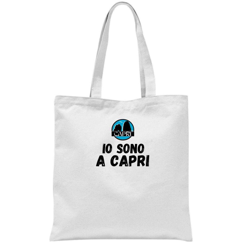 Borsa IO SONO A CAPRI SCRITTA NERA