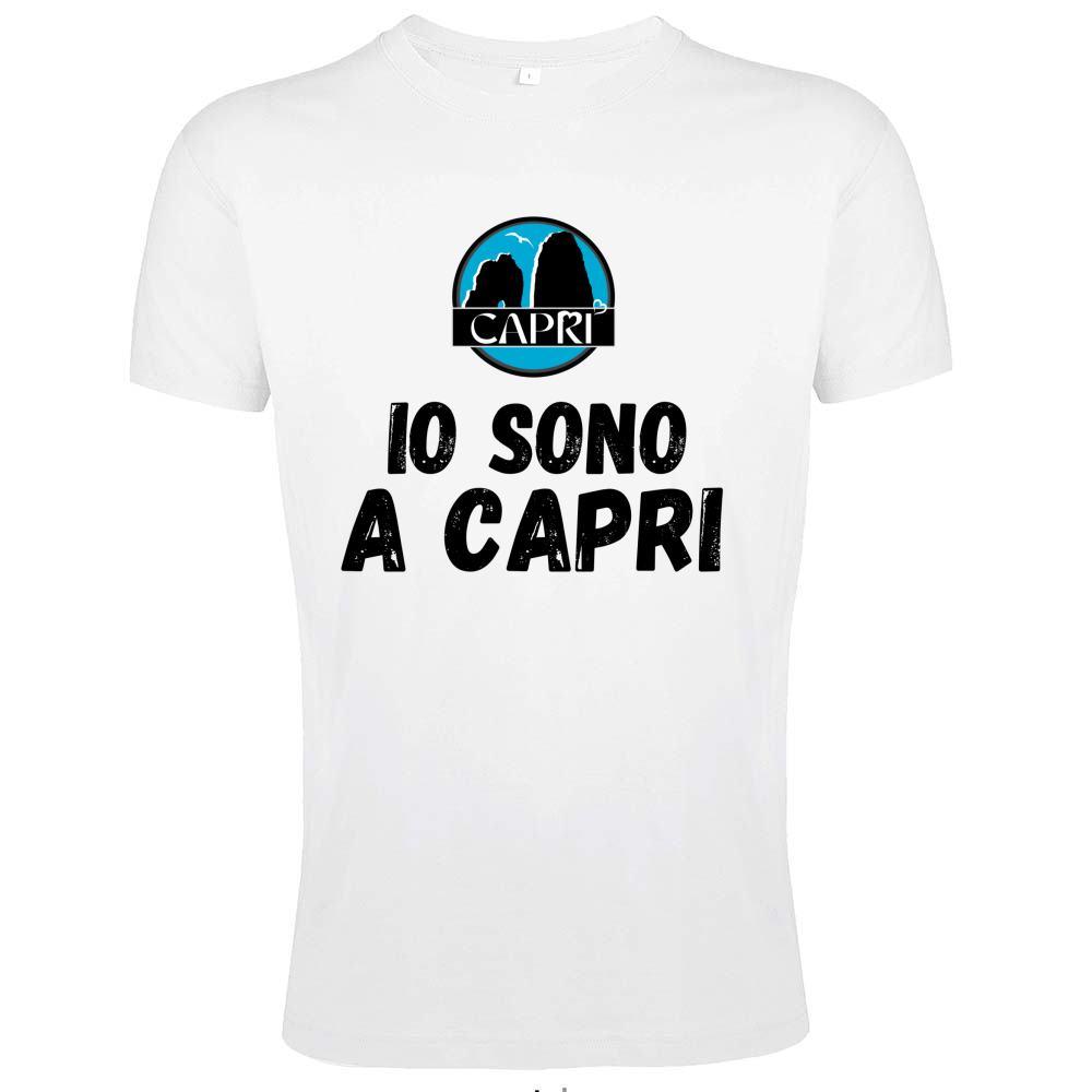 T-Shirt Men Fit IO SONO A CAPRI SCRITTA NERA