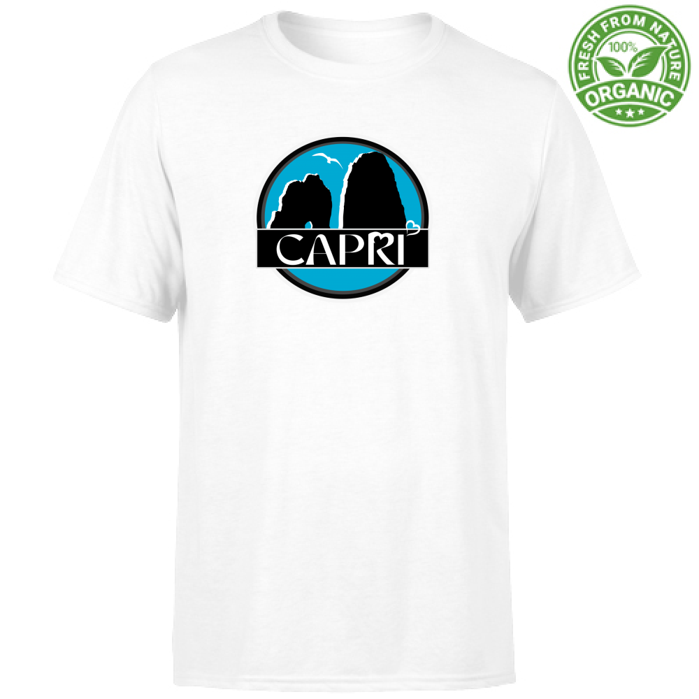 Unisex Organic T-Shirt CAPRI MAGIC CIRCLE WITH FARAGLIONI