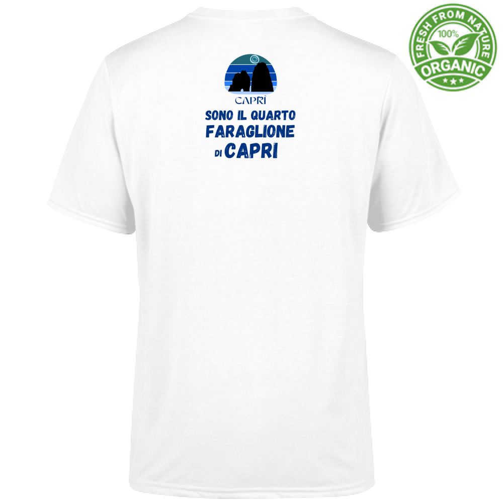 T-Shirt Unisex Organic SONO IL QUARTO FARAGLIONE DI CAPRI SCRITTA BLUE