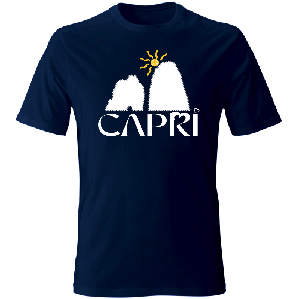 Unisex T-Shirt CAPRI HAPPY FARAGLIONI WHITE