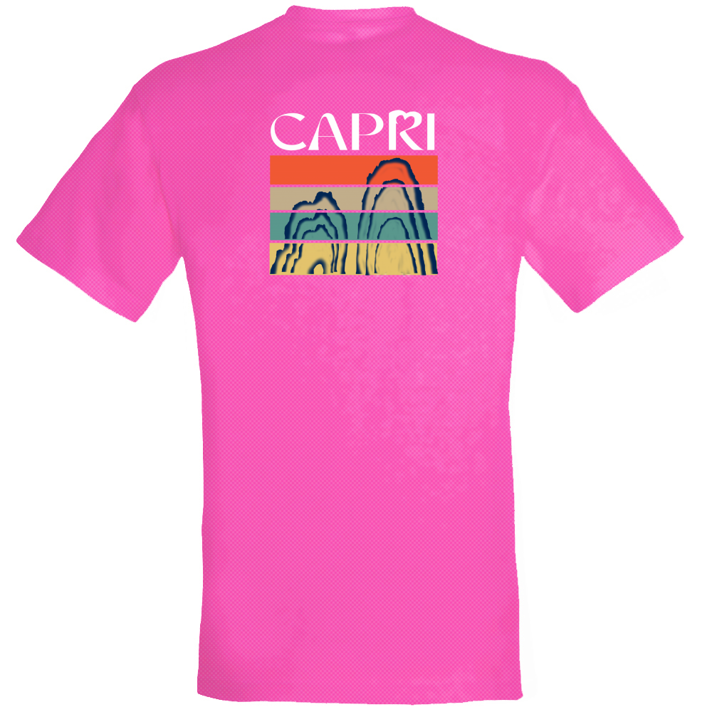 T-Shirt Unisex Dry Sport CAPRI PORZIONI FARAGLIONI SCRITTA BIANCA