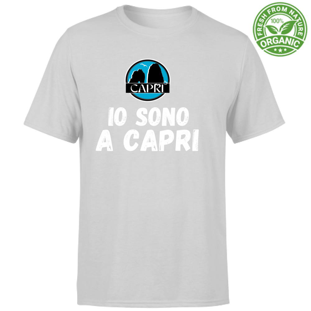 T-Shirt Unisex Organic IO SONO A CAPRI SCRITTA BIANCA