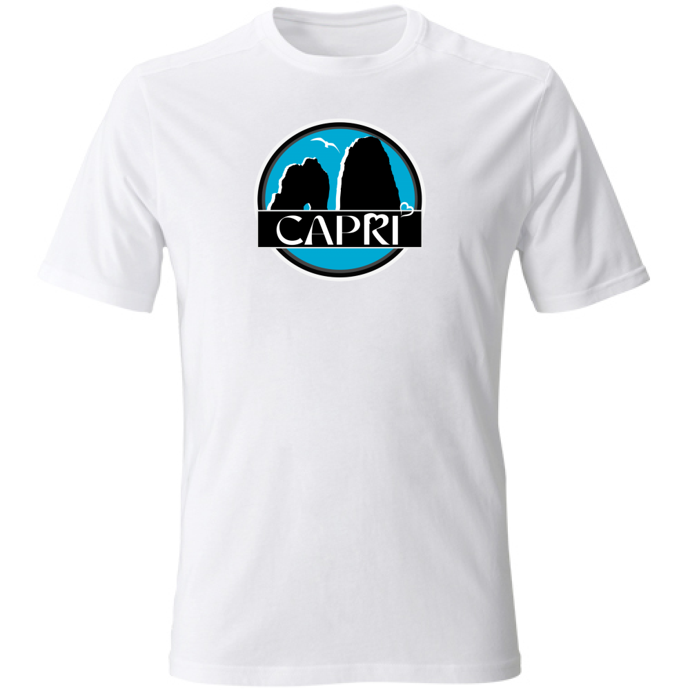 T-Shirt Unisex Large CAPRI CERCHIO MAGICO CON  FARAGLIONI