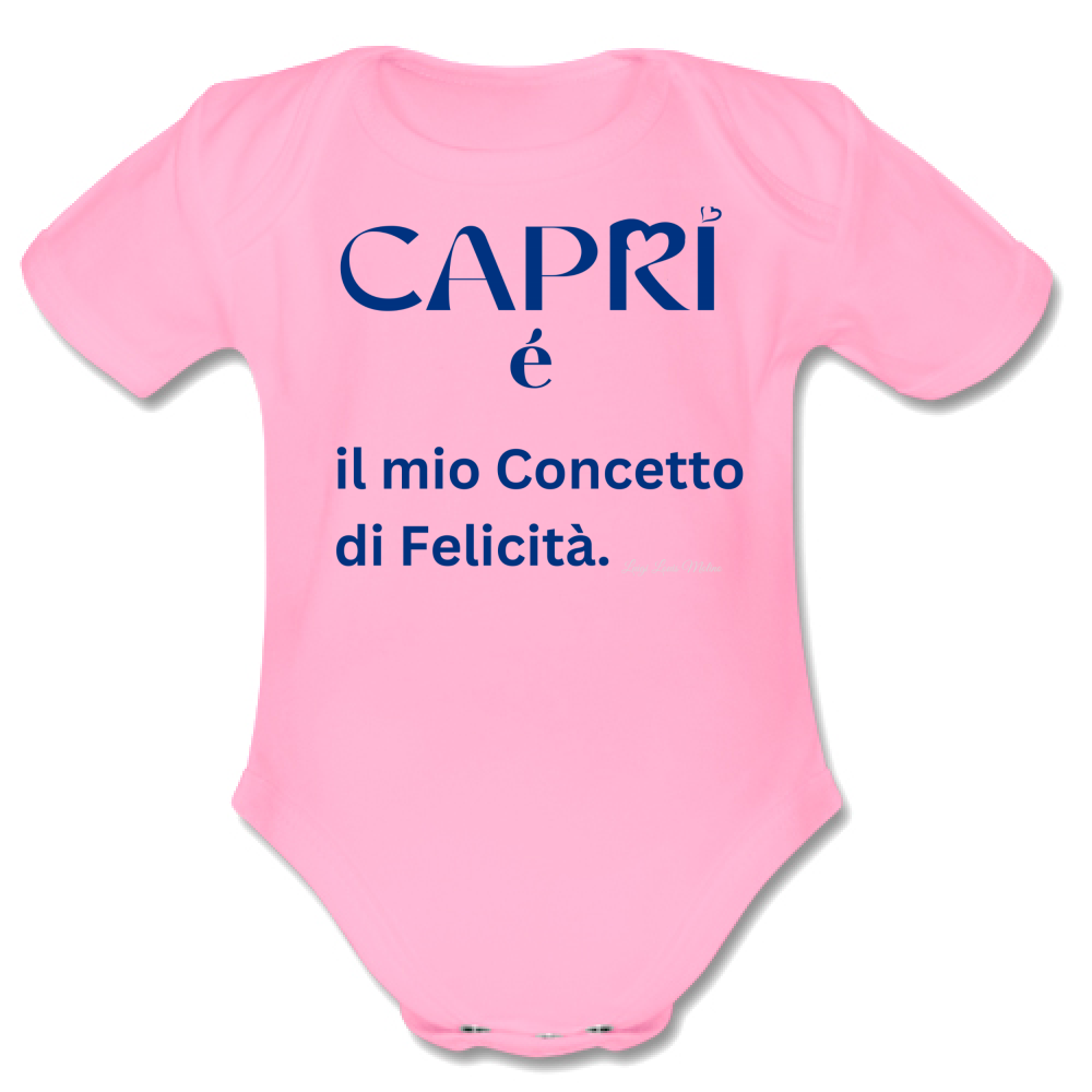 Body Bambino Capri é il mio concetto di Felicità scritta Blue