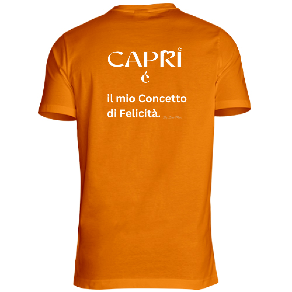 T-Shirt Men Premium Capri é il mio concetto di Felicità scritta Bian