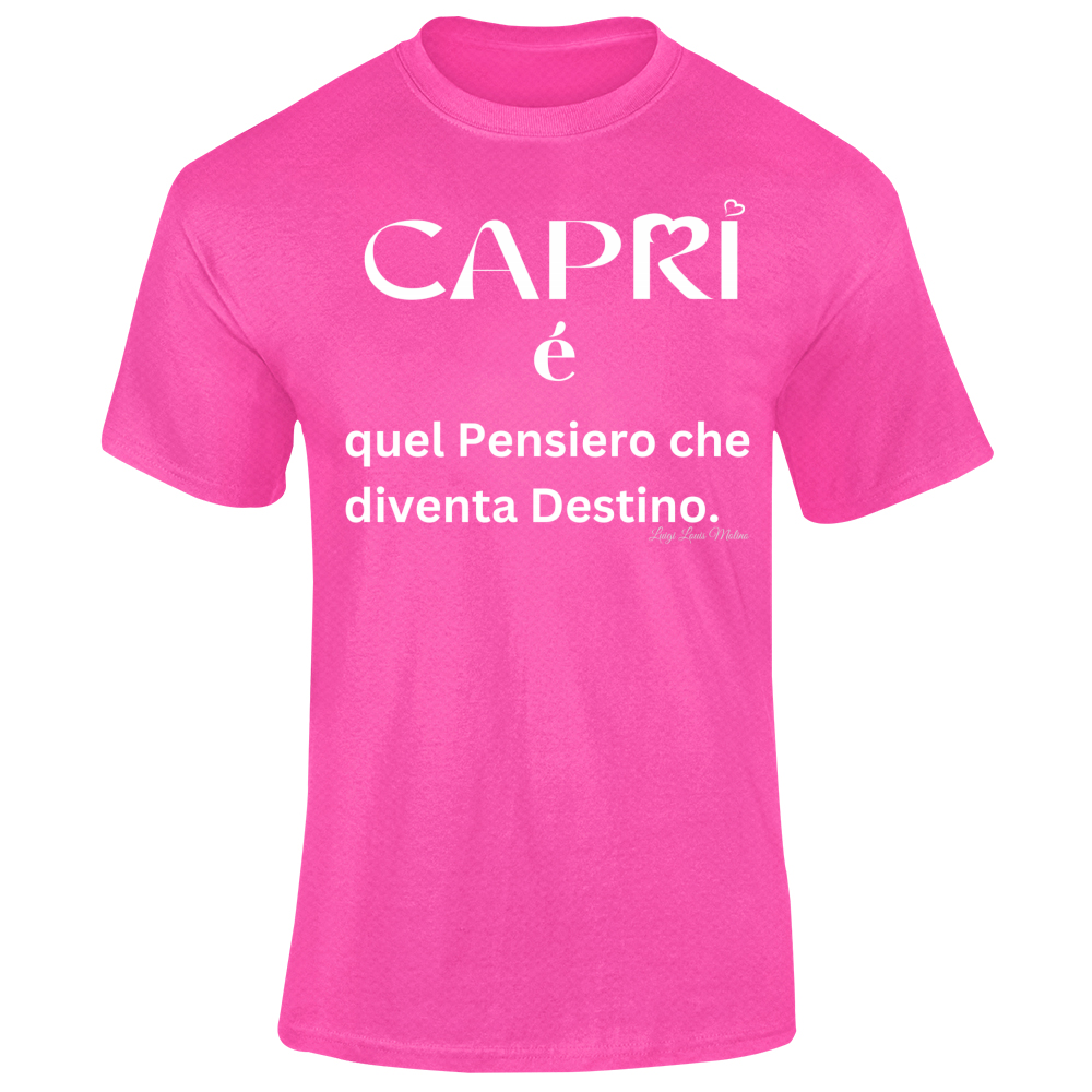 T-Shirt Unisex Dry Sport Capri quel Pensiero che diventa Destino scritta bi