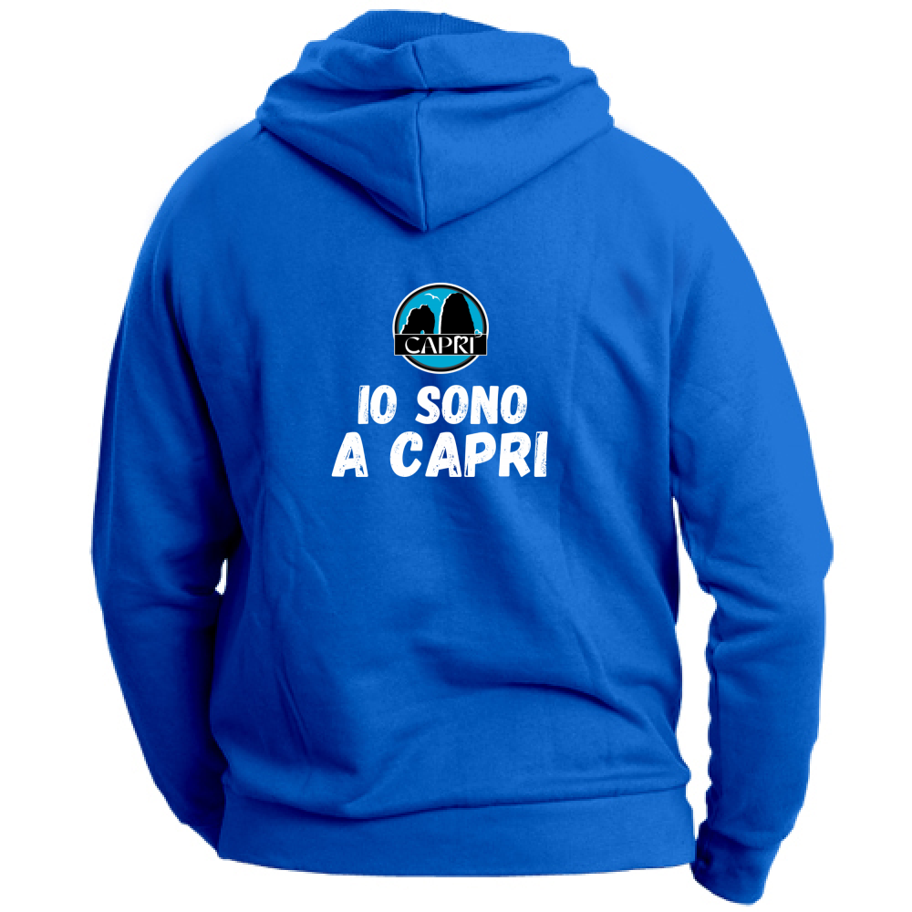 Felpa con Cappuccio Unisex Large IO SONO A CAPRI SCRITTA BIANCA