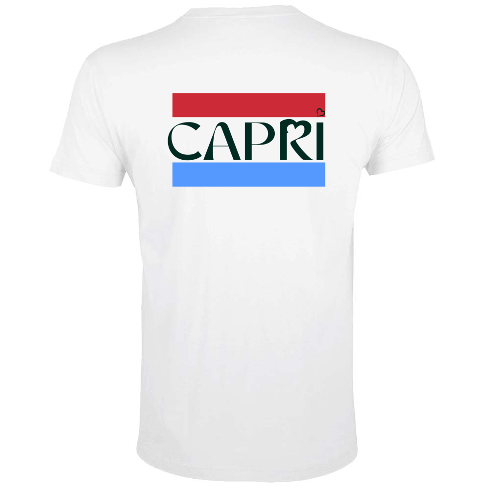 T-Shirt Men Fit CAPRI FASCIA ROSSO BLUE SCRITTA NERA