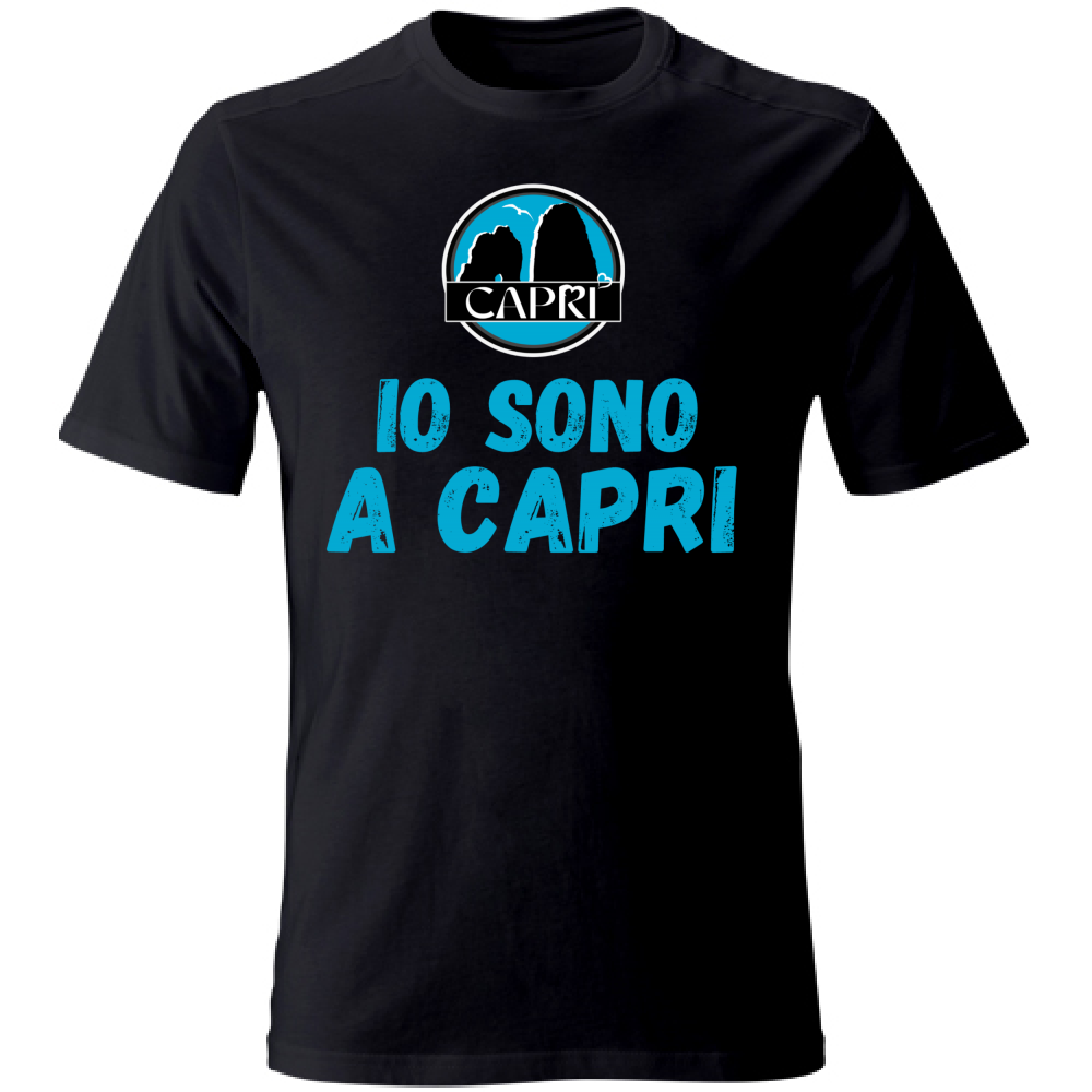 T-Shirt Unisex IO SONO A CAPRI SCRITTA AZZURRA