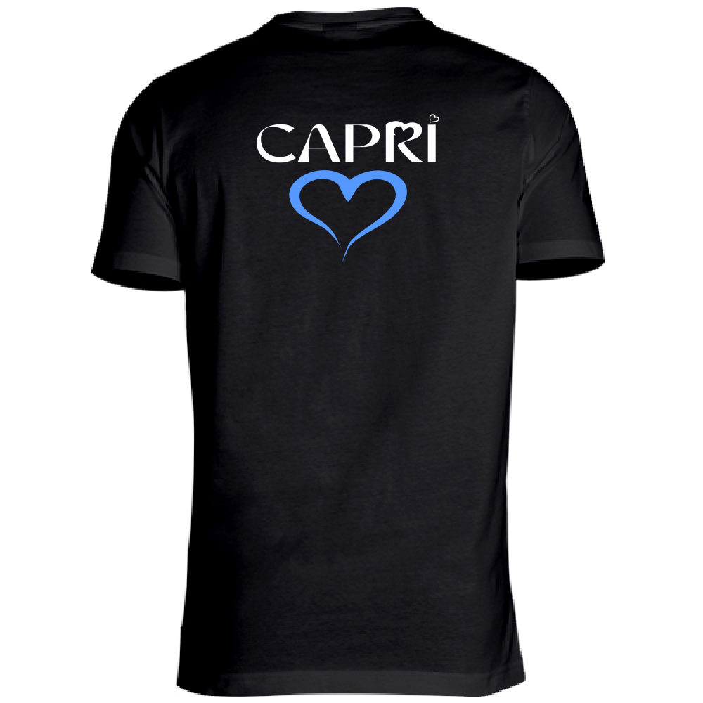 T-Shirt Unisex Scollo V CAPRI CUORE AZZURRO