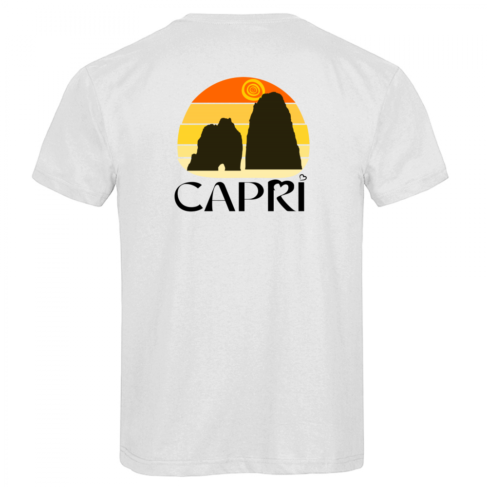 T-Shirt Men Premium CAPRI TRAMONTO VINTAGE SCRITTA NERA