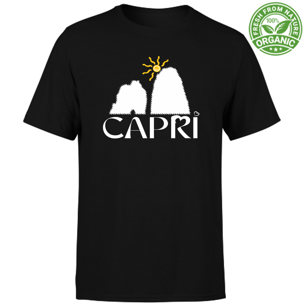 T-Shirt Unisex Organic CAPRI HAPPY FARAGLIONI WHITE