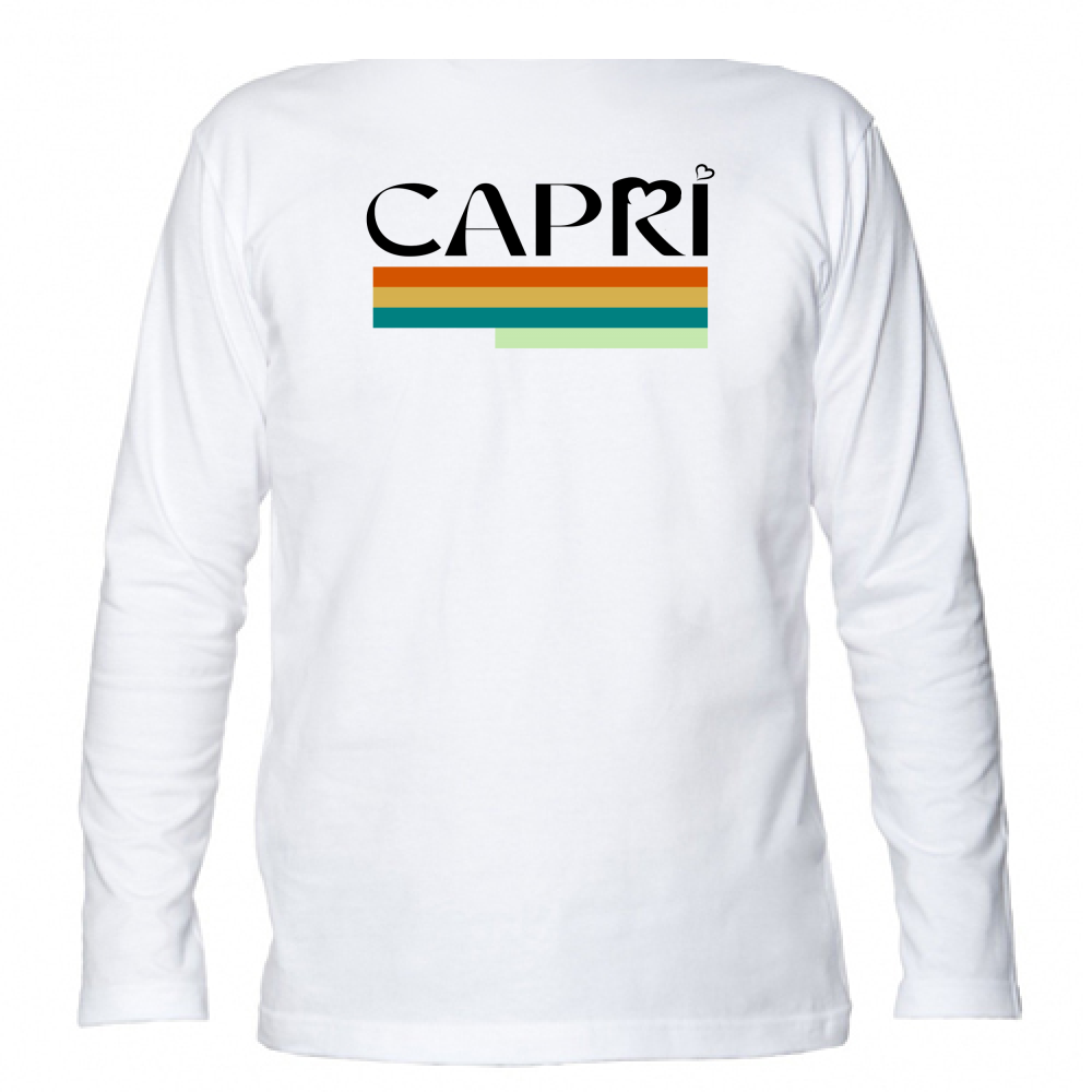 Unisex Long Sleeve T-Shirt CAPRI TECHNICOLOR BLACK WRITING