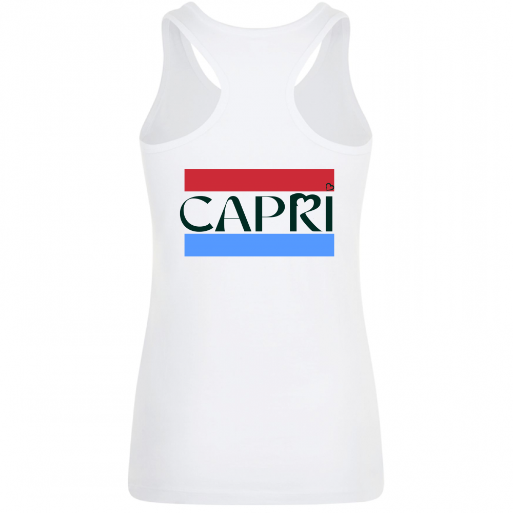 Canotta Donna CAPRI FASCIA ROSSO BLUE SCRITTA NERA