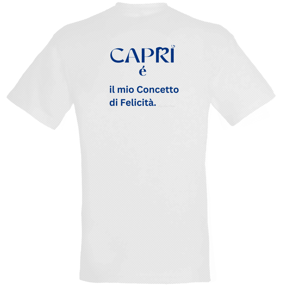 T-Shirt Unisex Dry Sport Capri é il mio concetto di Felicità scritta Blue