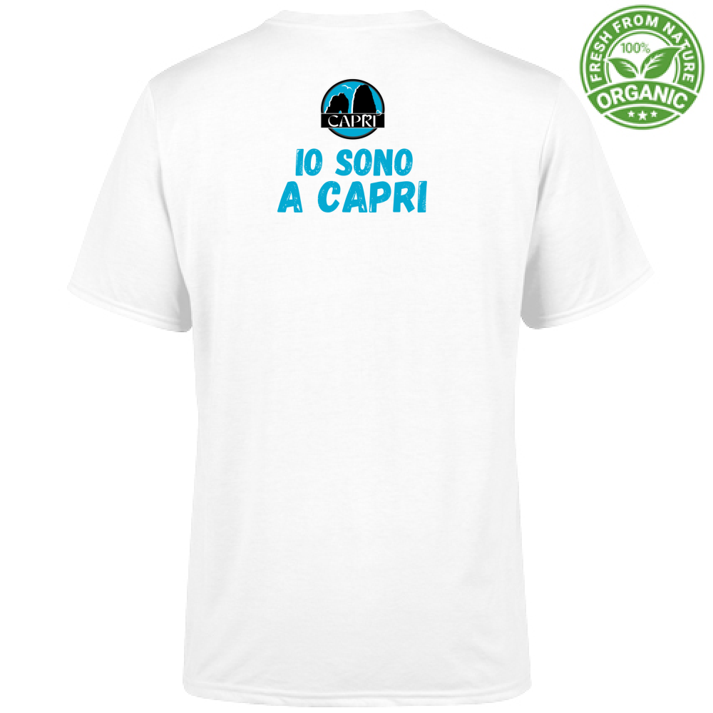 T-Shirt Unisex Organic IO SONO A CAPRI SCRITTA AZZURRA