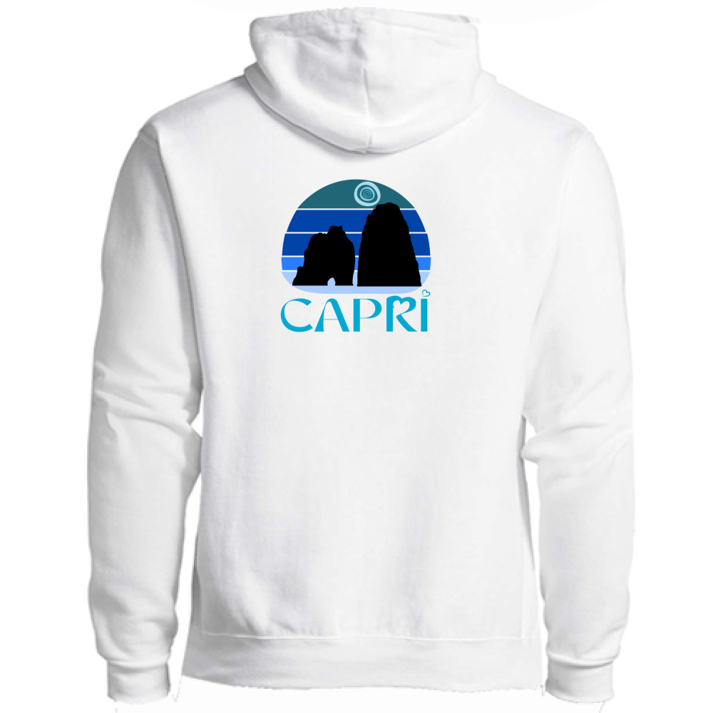 Felpa Premium Cappuccio Zip CAPRI VINTAGE TRAMONTO AZZURRATO