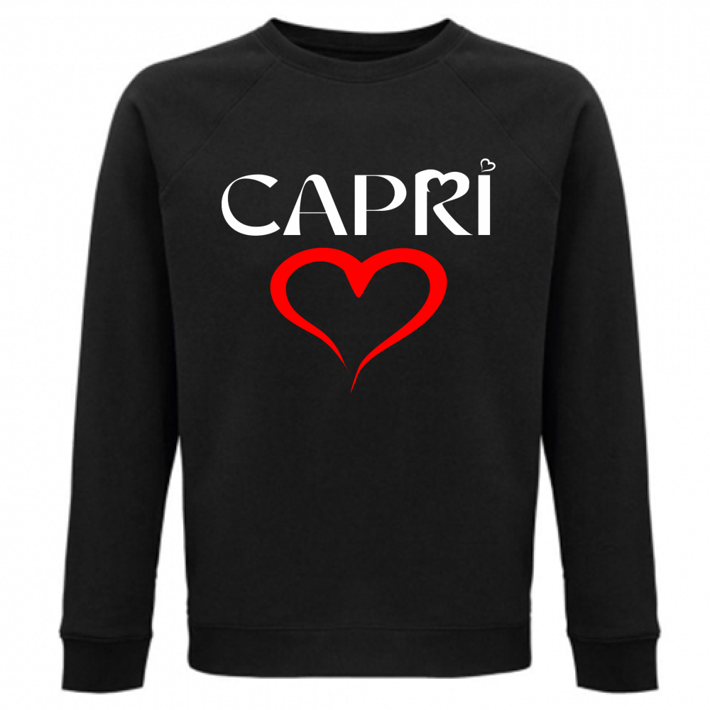 Unisex Organic Sweatshirt HEART CAPRI RED