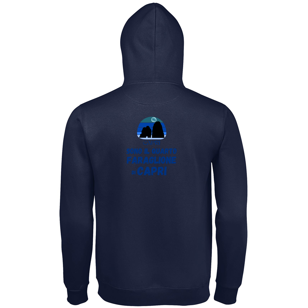 Hoodie Premium Men SONO IL QUARTO FARAGLIONE DI CAPRI SCRITTA BLUE