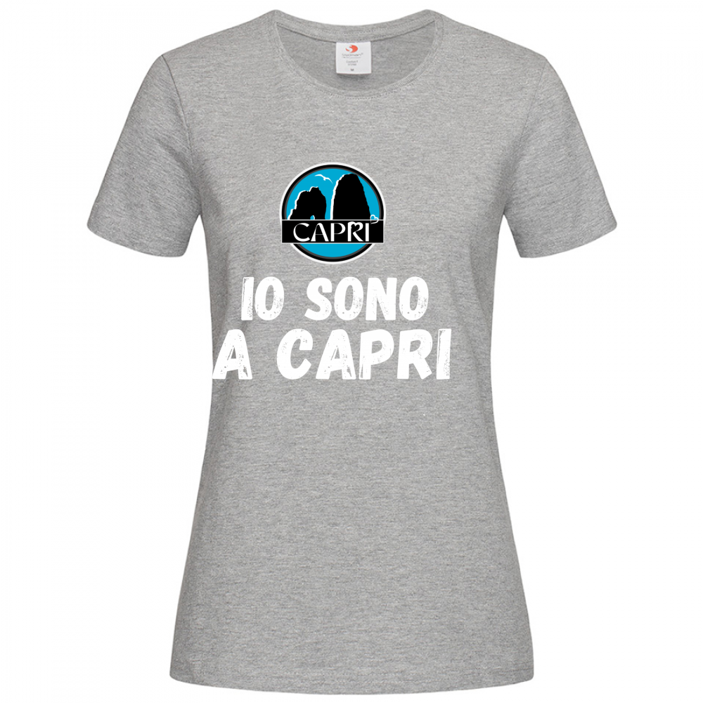 T-Shirt Women Premium IO SONO A CAPRI SCRITTA BIANCA