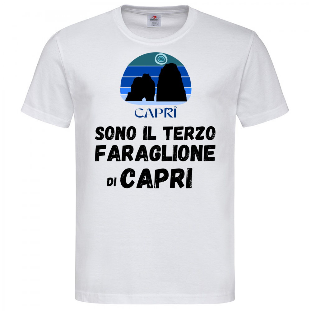 T-Shirt Men Premium SONO IL TERZO FARAGLIONE DI CAPRI SCRITTA NERA