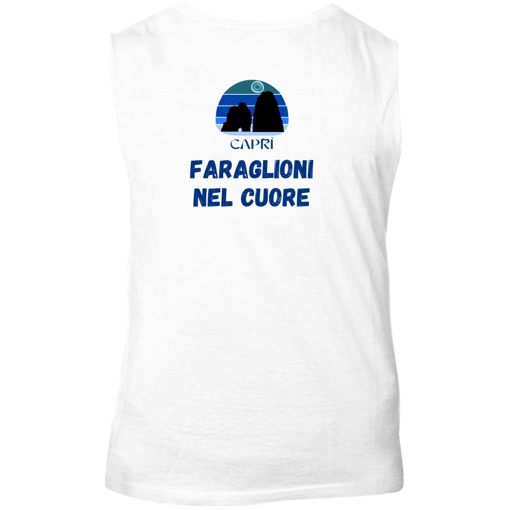 Unisex Tank Top FARAGLIONI DI CAPRI IN THE HEART WRITTEN BLUE