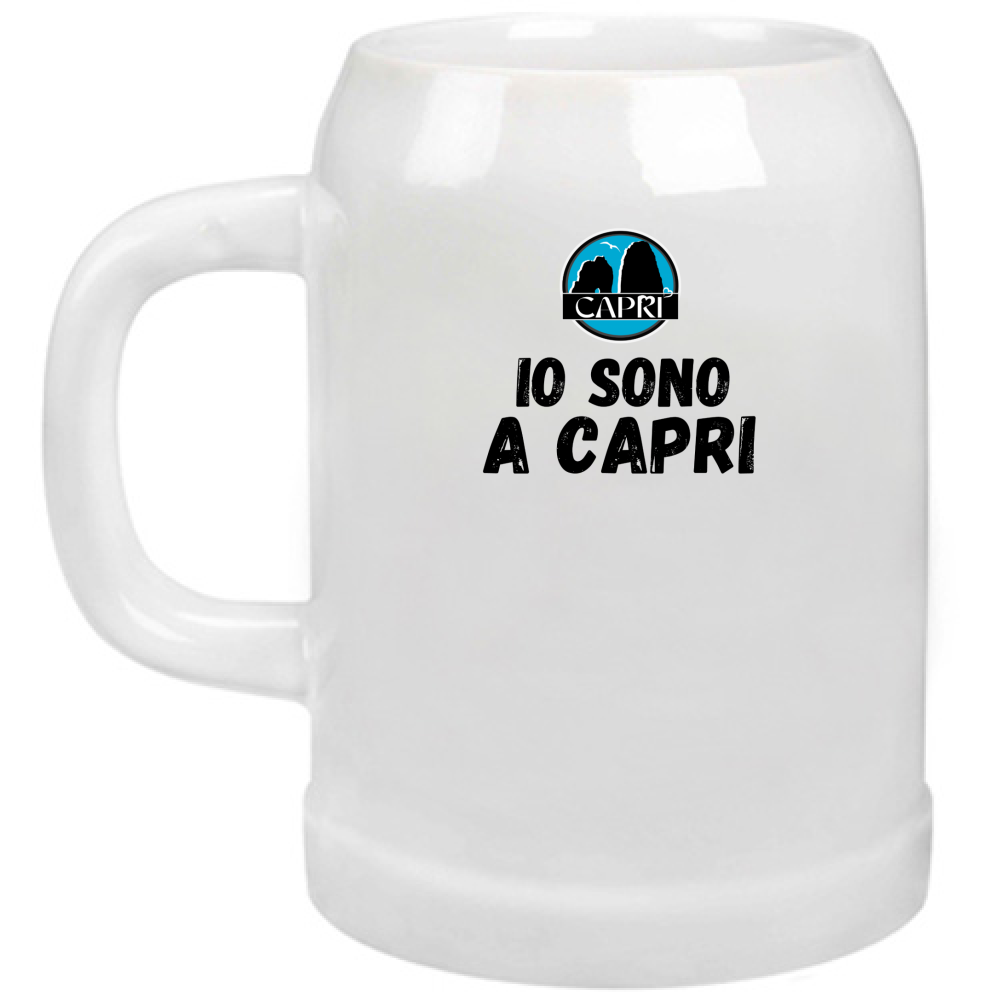 Beer Mug I AM IN CAPRI BLACK WRITING