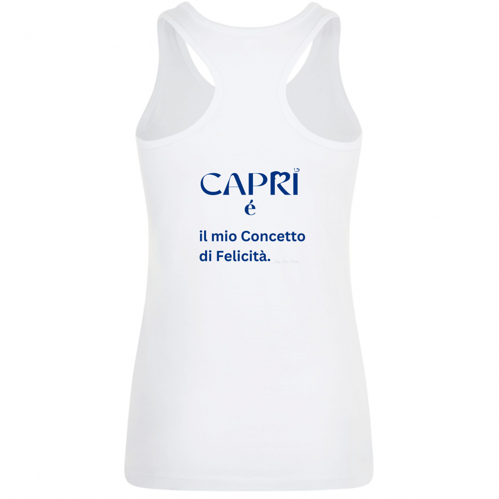 Women's Tank Top Capri is my concept of Happiness written Blue