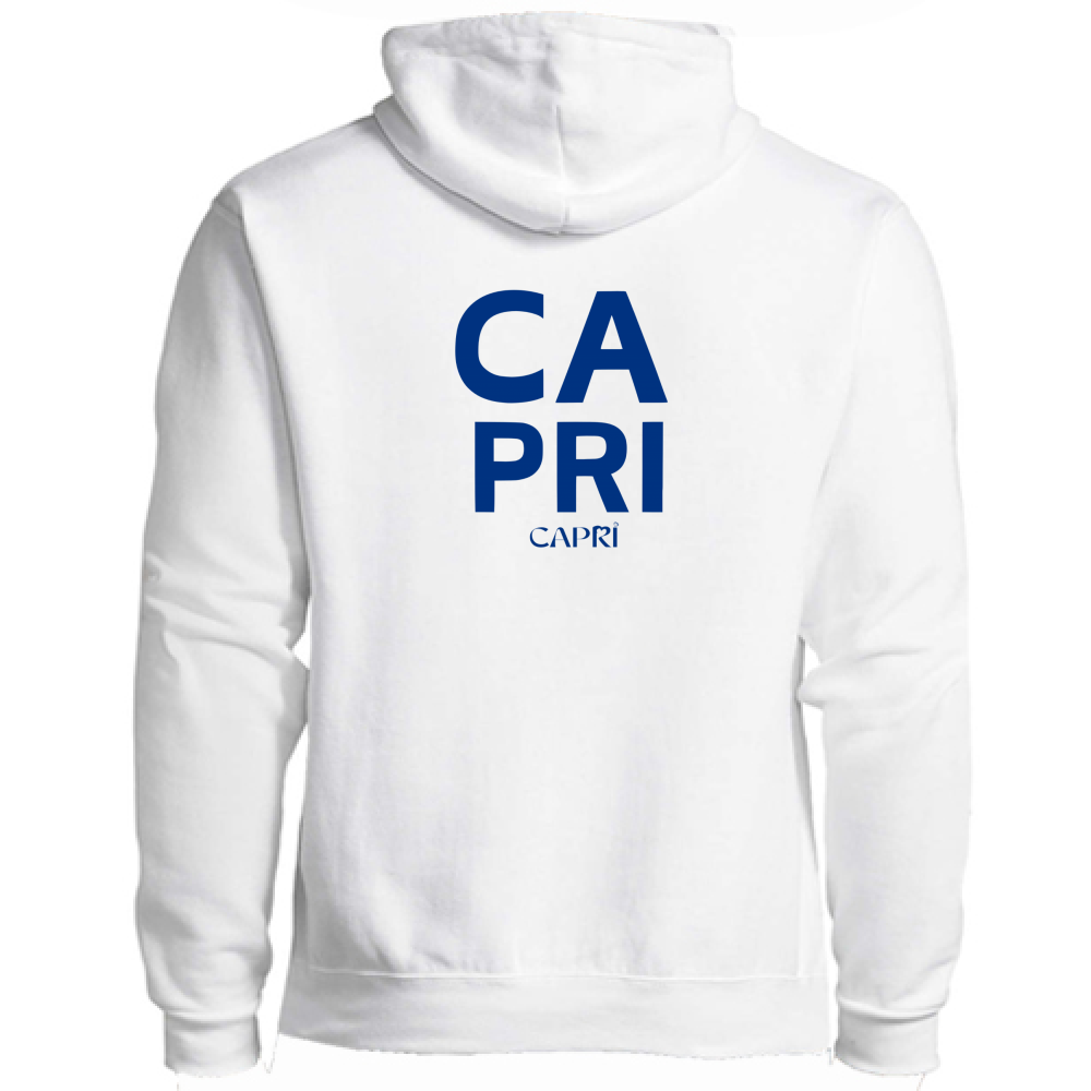 Felpa Premium Cappuccio Zip CAPRI DESIGN SCRITTA BLUE