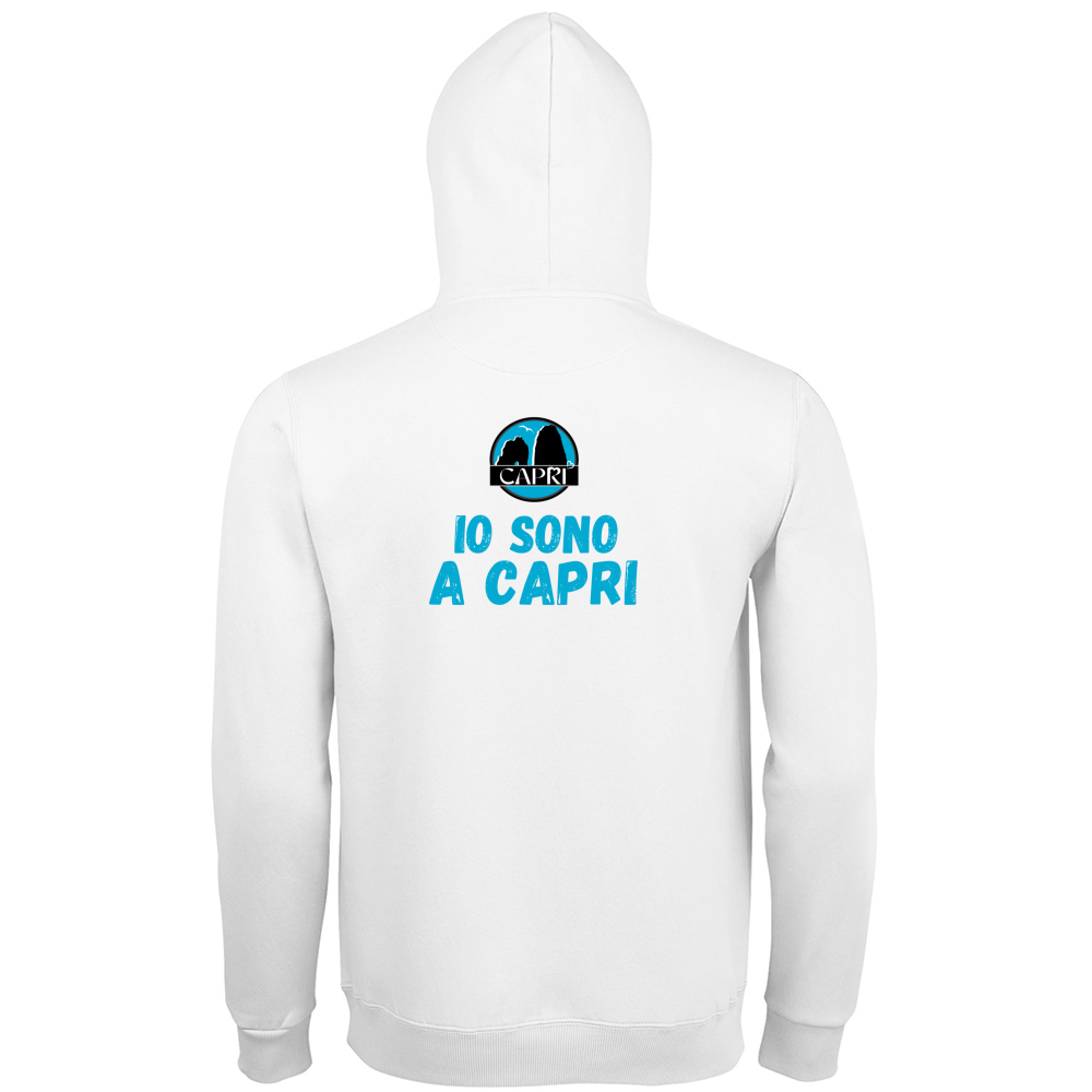 Hoodie Premium Men IO SONO A CAPRI SCRITTA AZZURRA