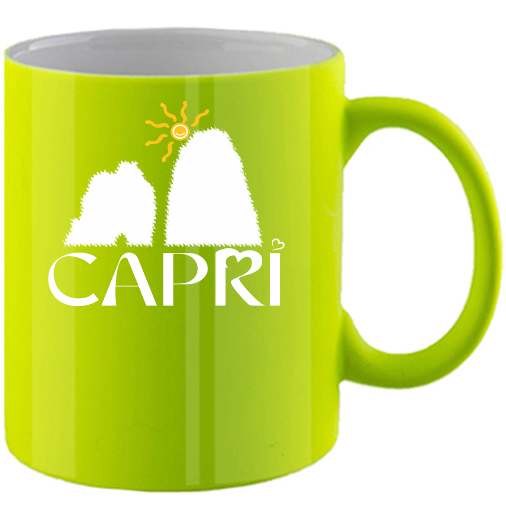 Fluorescent Mug CAPRI HAPPY FARAGLIONI WHITE