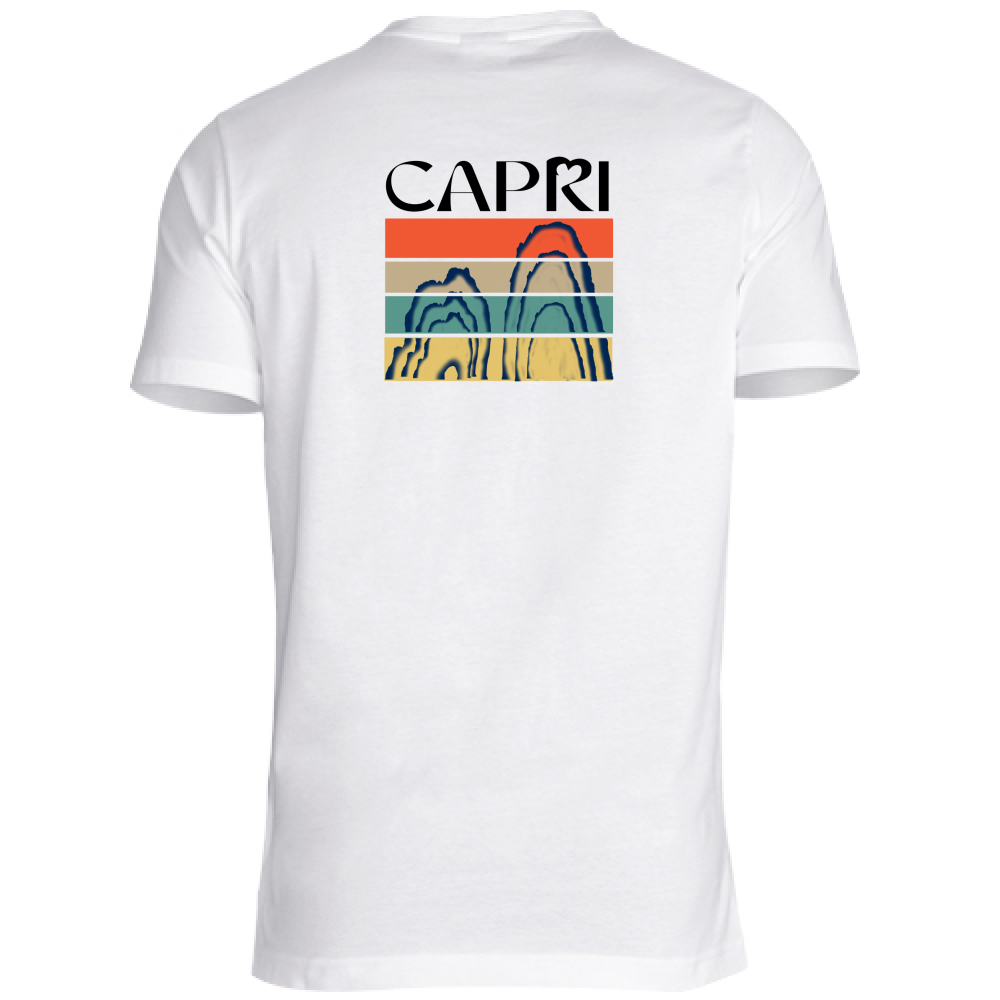 T-Shirt Unisex Large CAPRI PORZIONI FARAGLIONI SCRITTA NERA