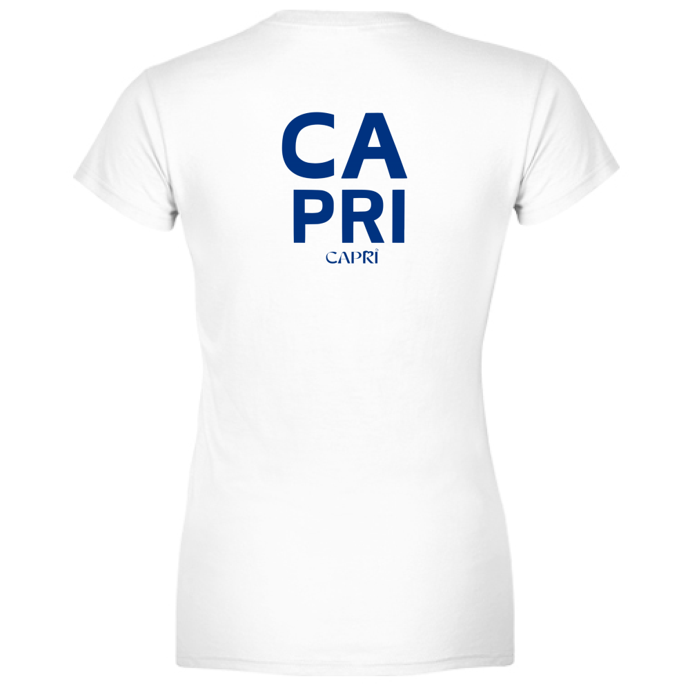 T-Shirt Donna CAPRI DESIGN SCRITTA BLUE